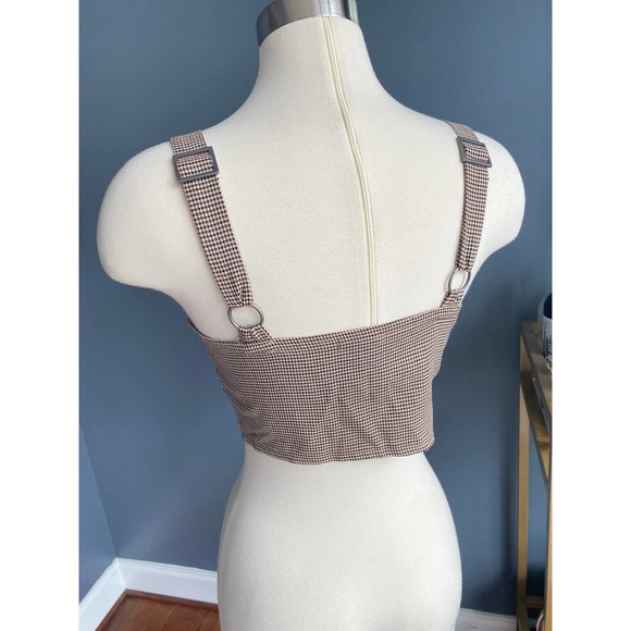 Gingham zip up crop top - Picture 4 of 10